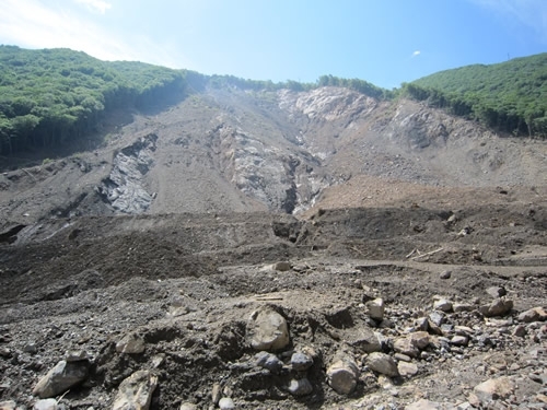 大塔町赤谷地区崩落現場